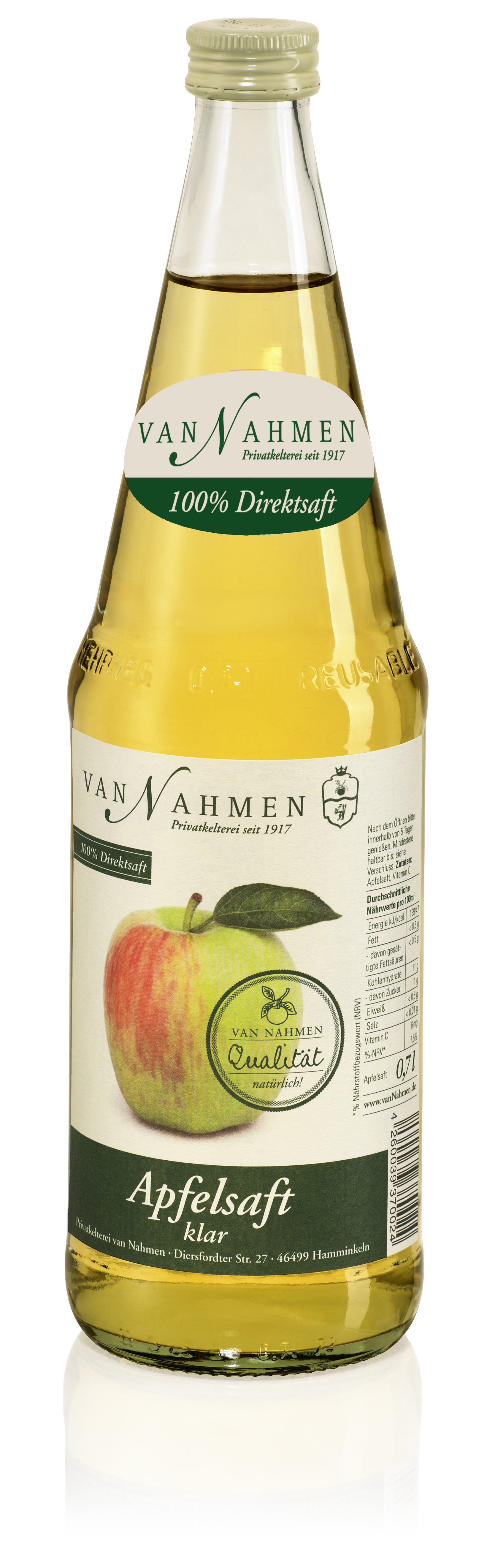 Van Nahmen Apfelsaft klar 6x0,7l MW